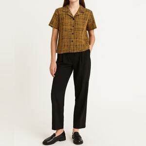 VINTAGE NORTON MCNAUGHTON Button Up Shirt | 6P | Tan Black | Eclectic Grandpa